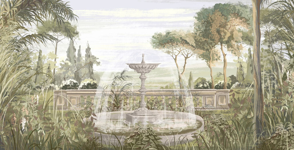 Fontana d'acqua in un giardino Fontana d'acqua in un giardino