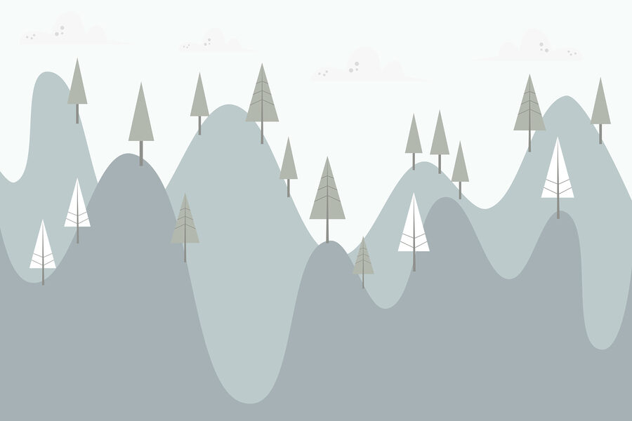 Montagna con alberi