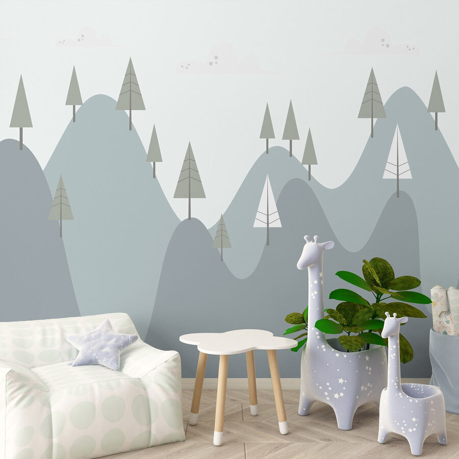 Montagna con alberi