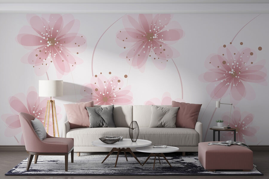 Gruppo di fiori rosa