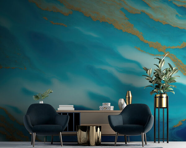 Onde serene di blu e oro Onde serene di blu e oro