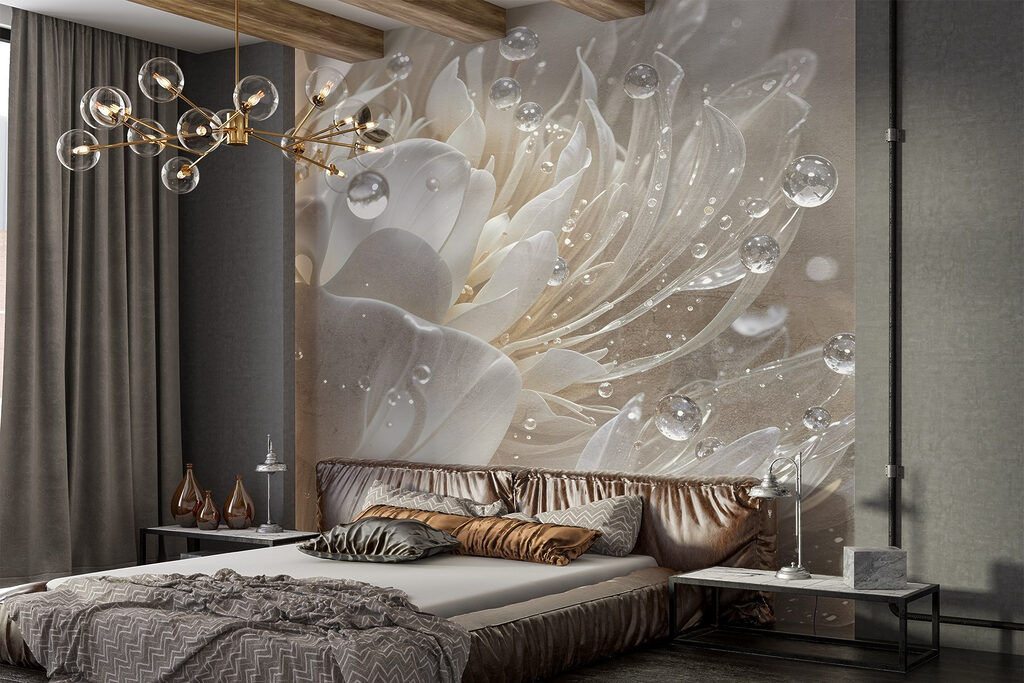 Delicate petals with sparkling droplets Delicate petals with sparkling droplets