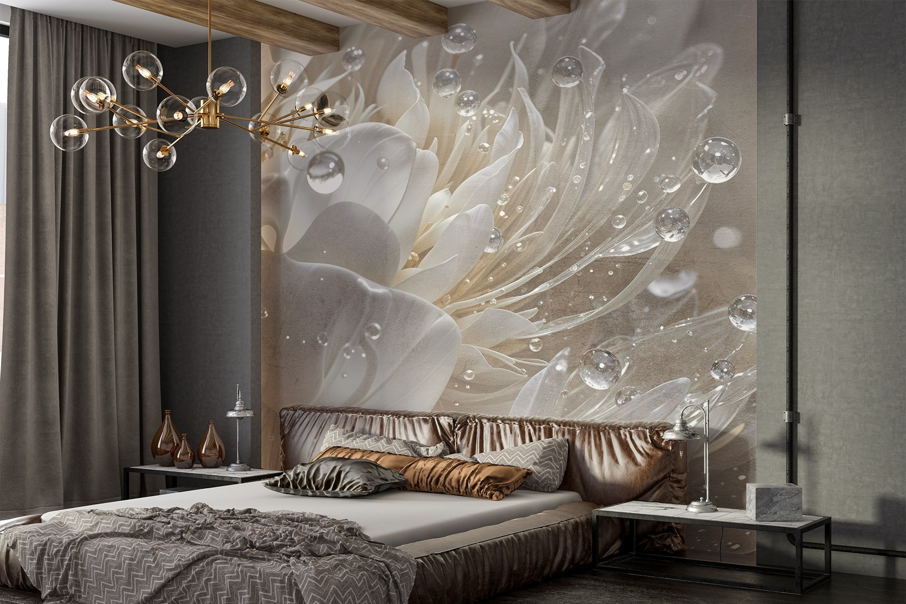 Delicate petals with sparkling droplets Delicate petals with sparkling droplets