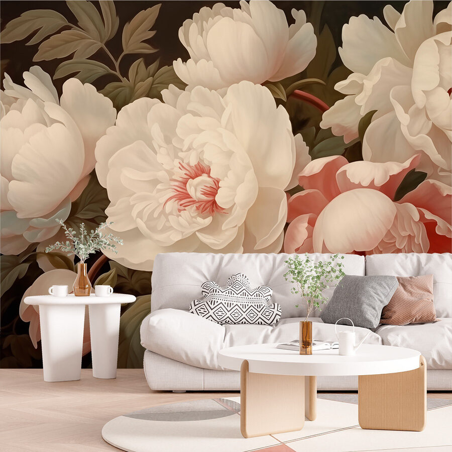 Gruppo di fiori bianchi e rosa