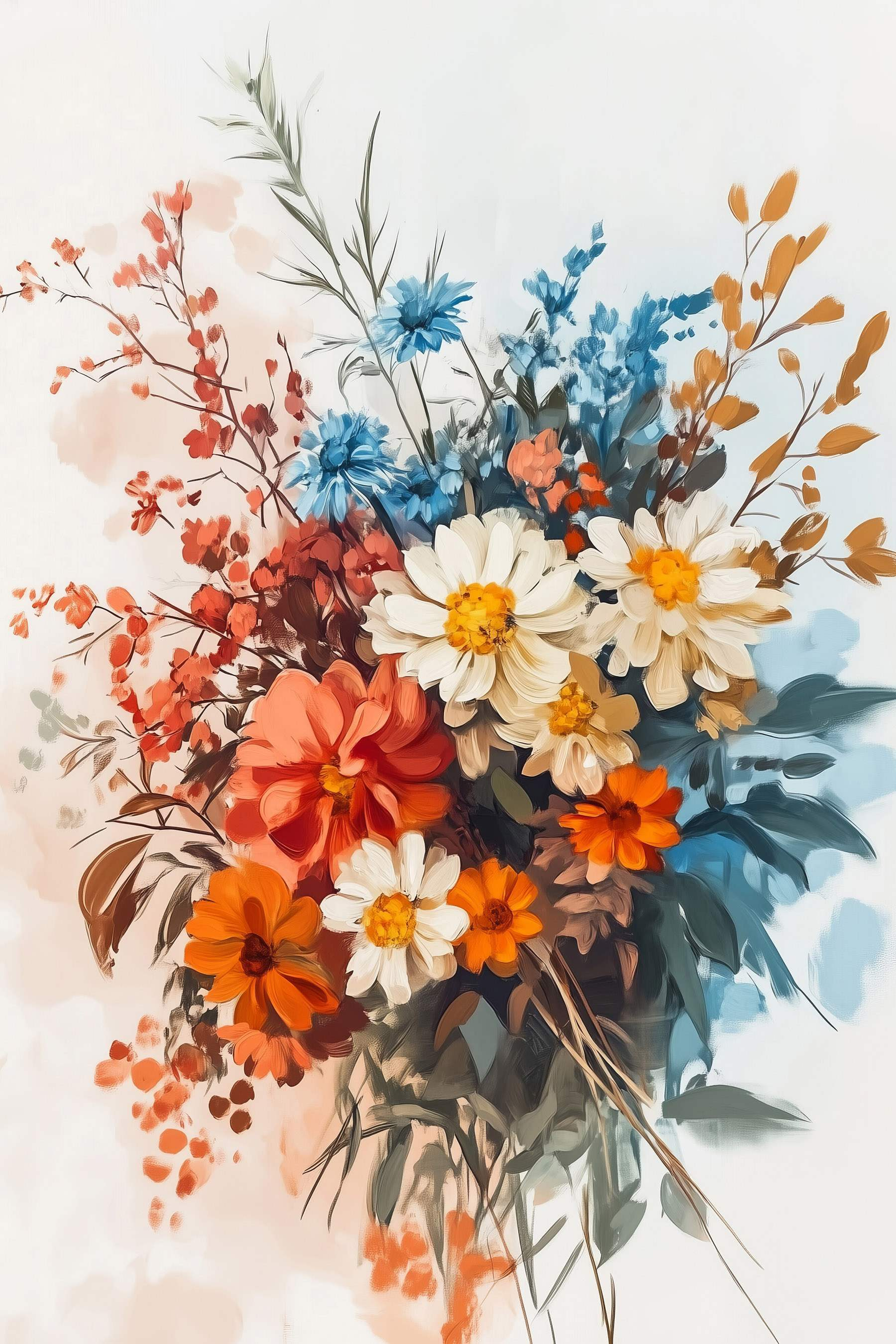 Painting of flowers in a vase