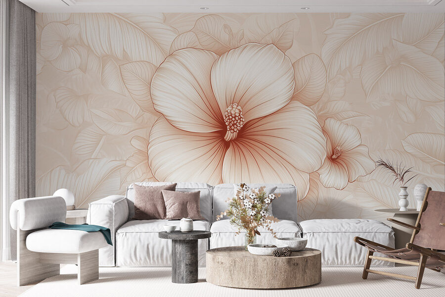Fioriture delicate in toni tenui.
