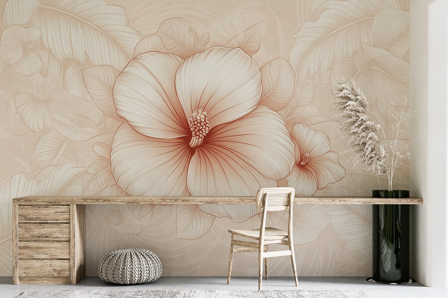Fioriture delicate in toni tenui.