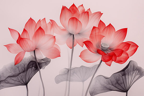 Gruppo di fiori rosa con foglie Gruppo di fiori rosa con foglie