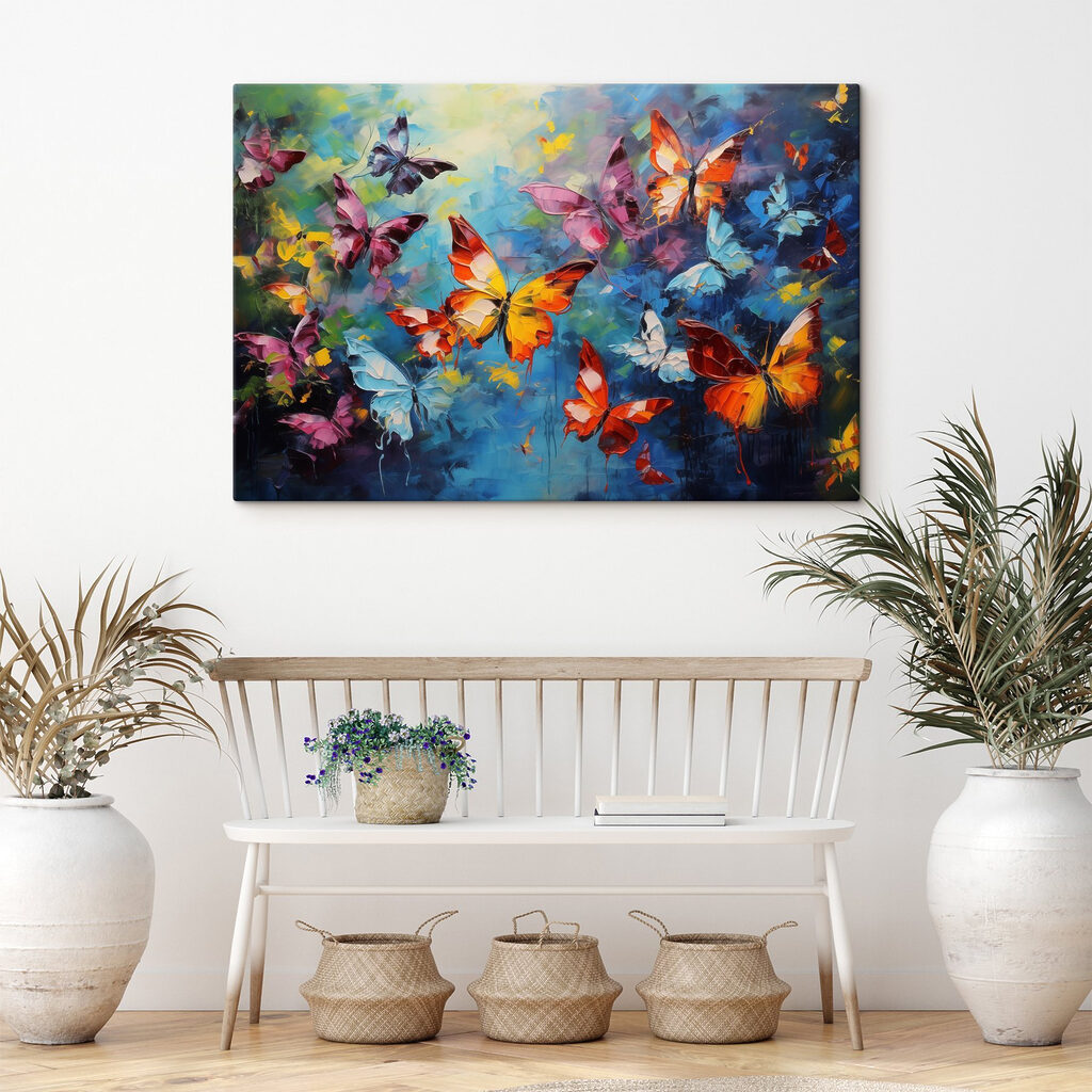 Painting of butterflies flying Painting of butterflies flying