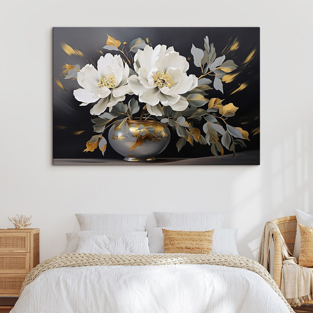 Painting of flowers in a vase Painting of flowers in a vase