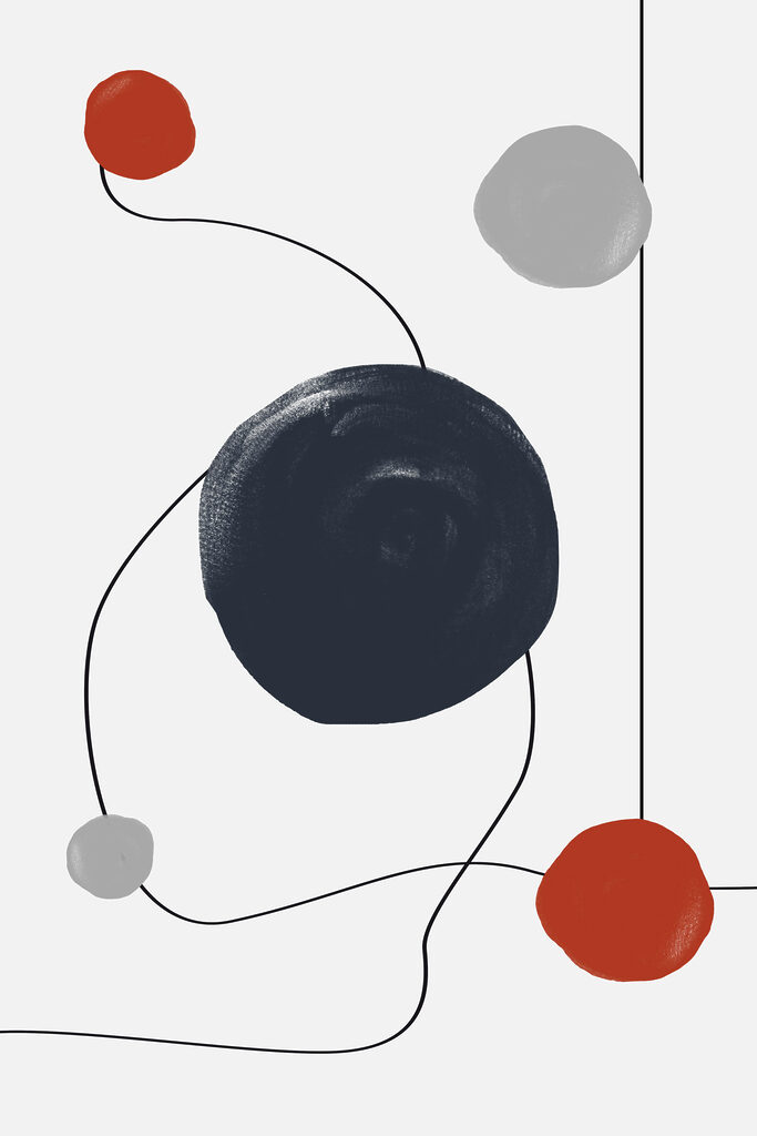 Black and red circles and lines