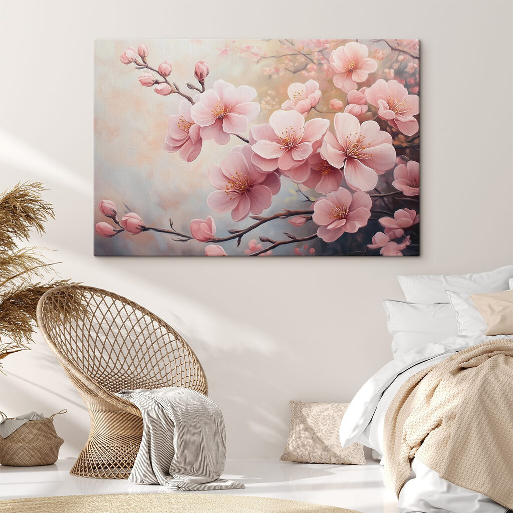 Painting of pink flowers Painting of pink flowers