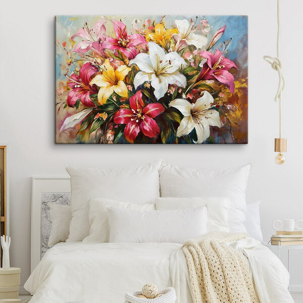 Quadri Dipinto di fiori su sfondo blu (COD: s41634) Quadri Quadri Dipinto di fiori su sfondo blu (COD: s41634)