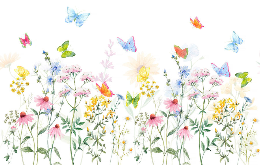 Pittura di fiori e farfalle Pittura di fiori e farfalle