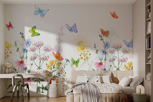 Pittura di fiori e farfalle Pittura di fiori e farfalle