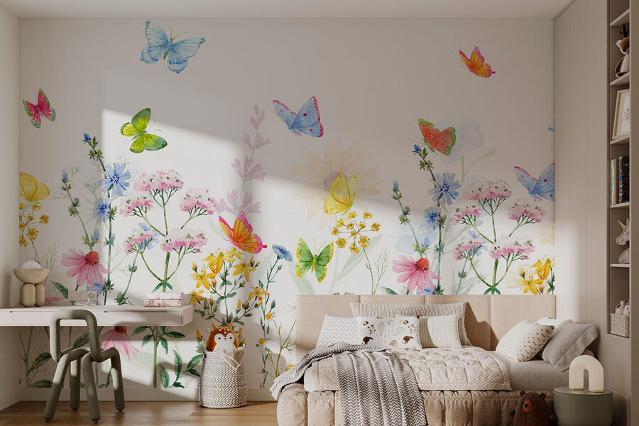 Pittura di fiori e farfalle Pittura di fiori e farfalle
