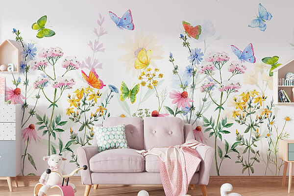 Pittura di fiori e farfalle Pittura di fiori e farfalle