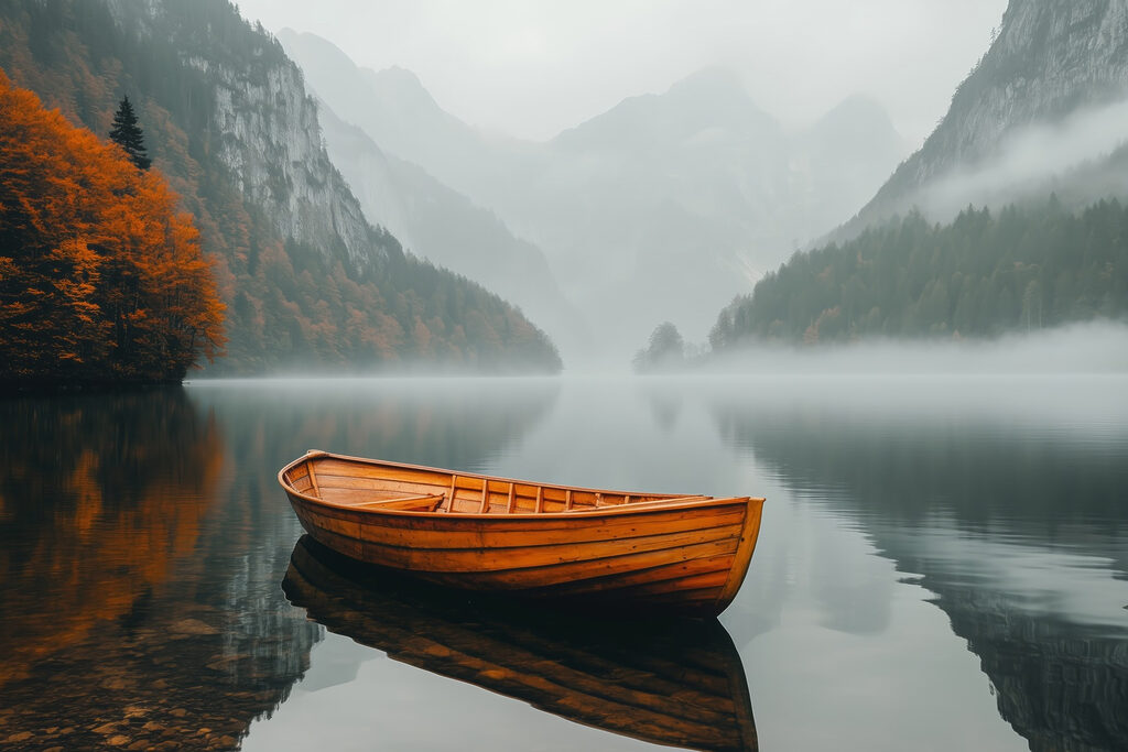 Barca su un lago Barca su un lago