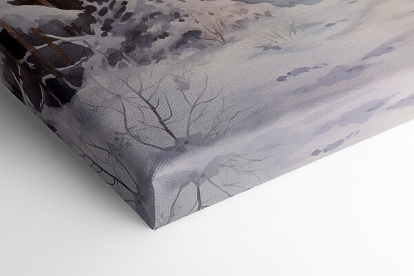 Watercolor painting of a snowy forest Watercolor painting of a snowy forest