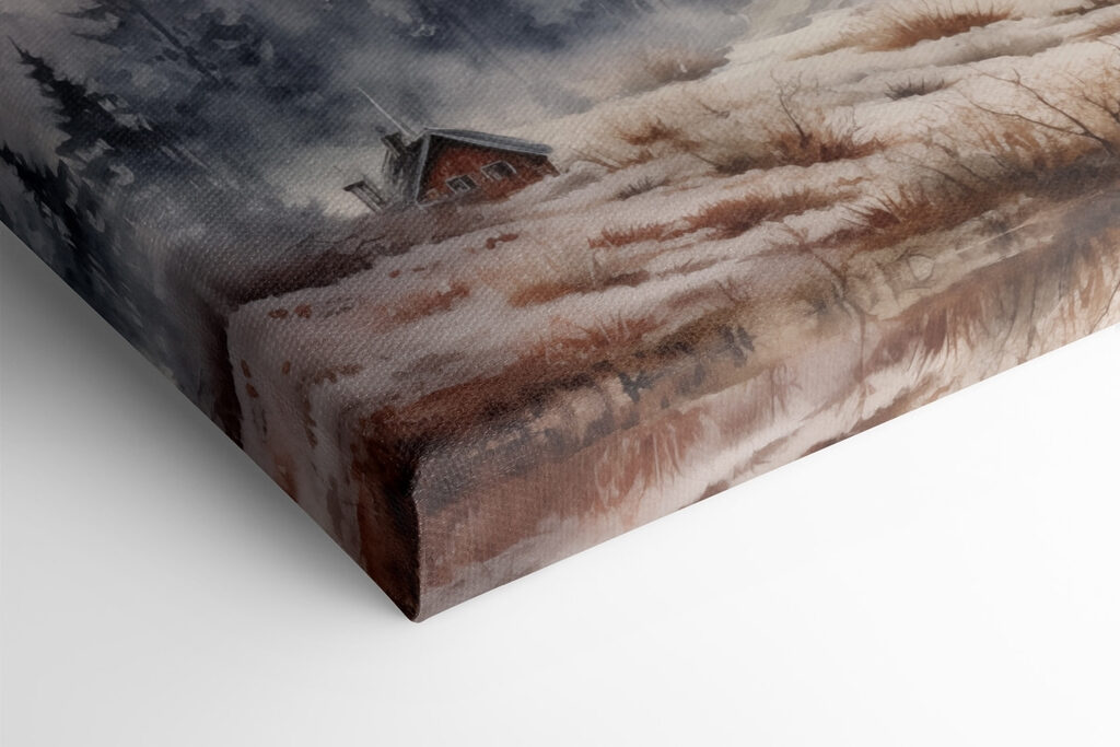Landscape with trees and fog Landscape with trees and fog