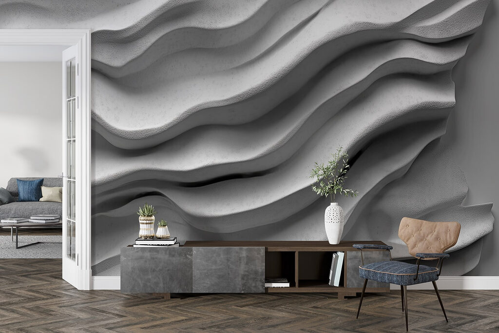 White surface with wavy lines