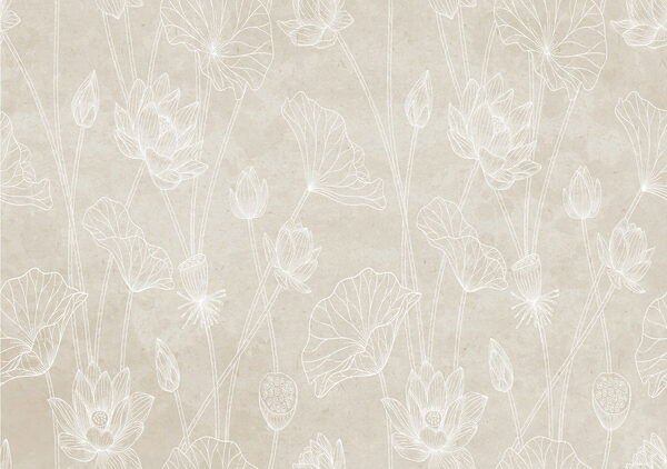 Disegno a linee bianche di fiori Disegno a linee bianche di fiori