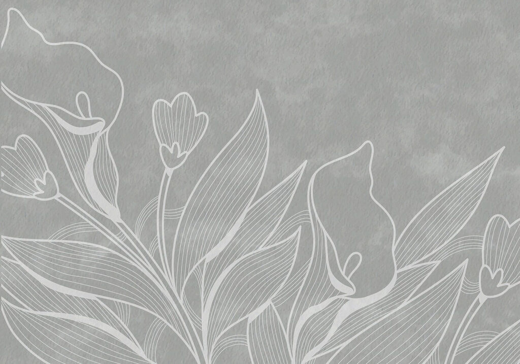 Disegno a linee bianche di fiori Disegno a linee bianche di fiori