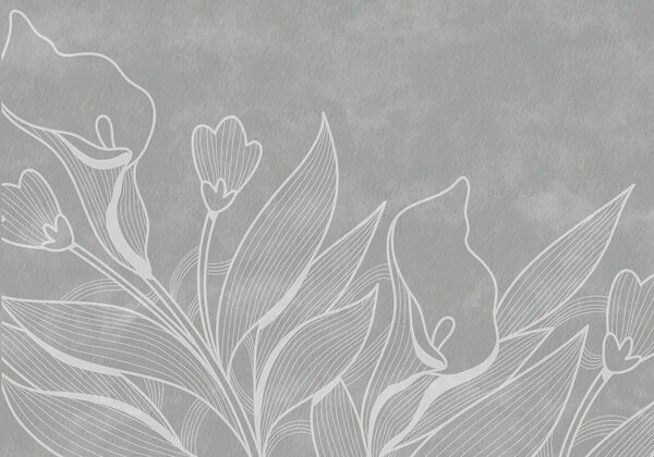 Disegno a linee bianche di fiori Disegno a linee bianche di fiori