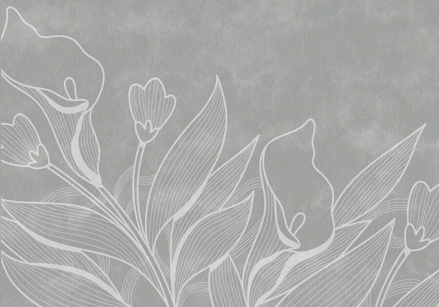 Disegno a linee bianche di fiori Disegno a linee bianche di fiori