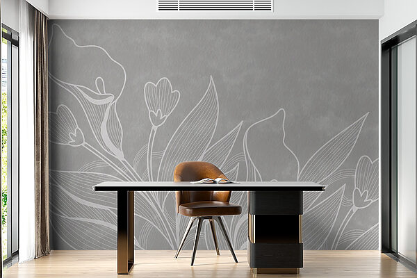 Disegno a linee bianche di fiori Disegno a linee bianche di fiori