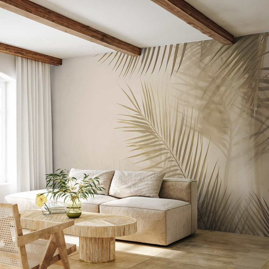 Soft leaves against a muted backdrop Soft leaves against a muted backdrop