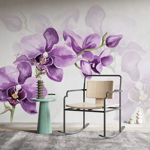 Fiori viola su un ramo Fiori viola su un ramo
