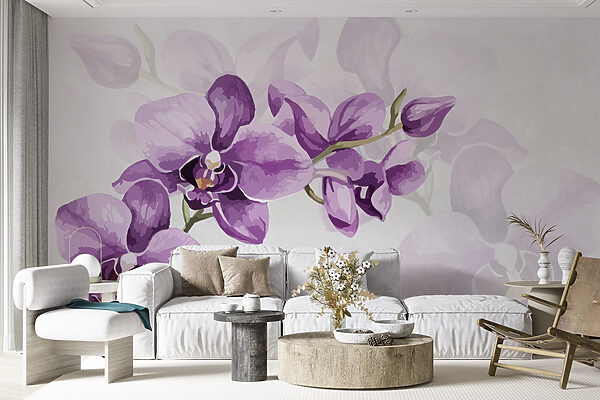 Fiori viola su un ramo Fiori viola su un ramo