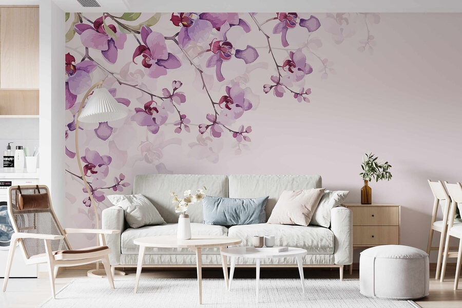 Delicate orchidee in tenui tonalità pastello