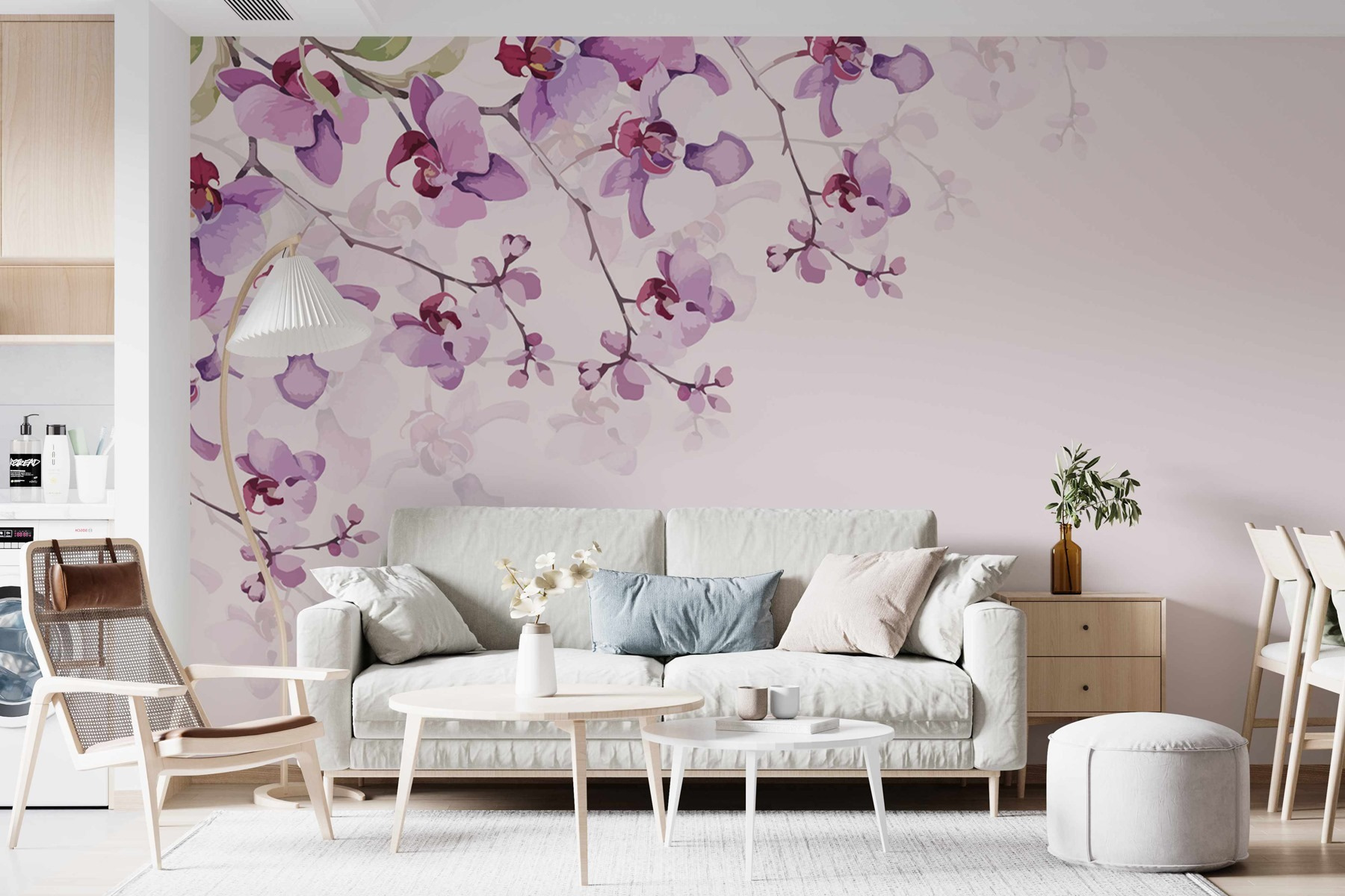 Delicate orchids in soft pastel hues