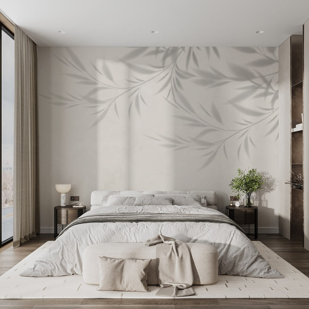 Shadow of leaves on a wall