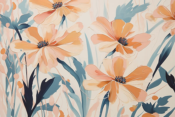 Pittura di fiori su una superficie bianca Pittura di fiori su una superficie bianca