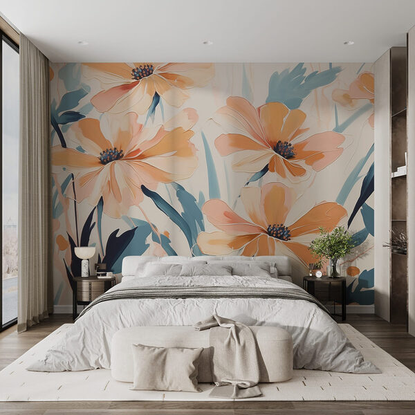 Pittura di fiori su una superficie bianca Pittura di fiori su una superficie bianca