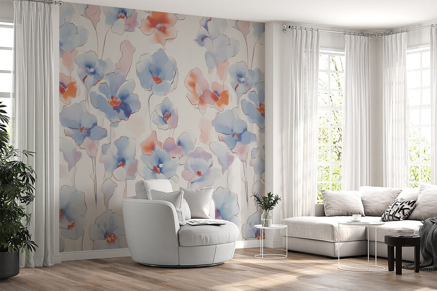 Carta da parati con fiori Carta da parati con fiori