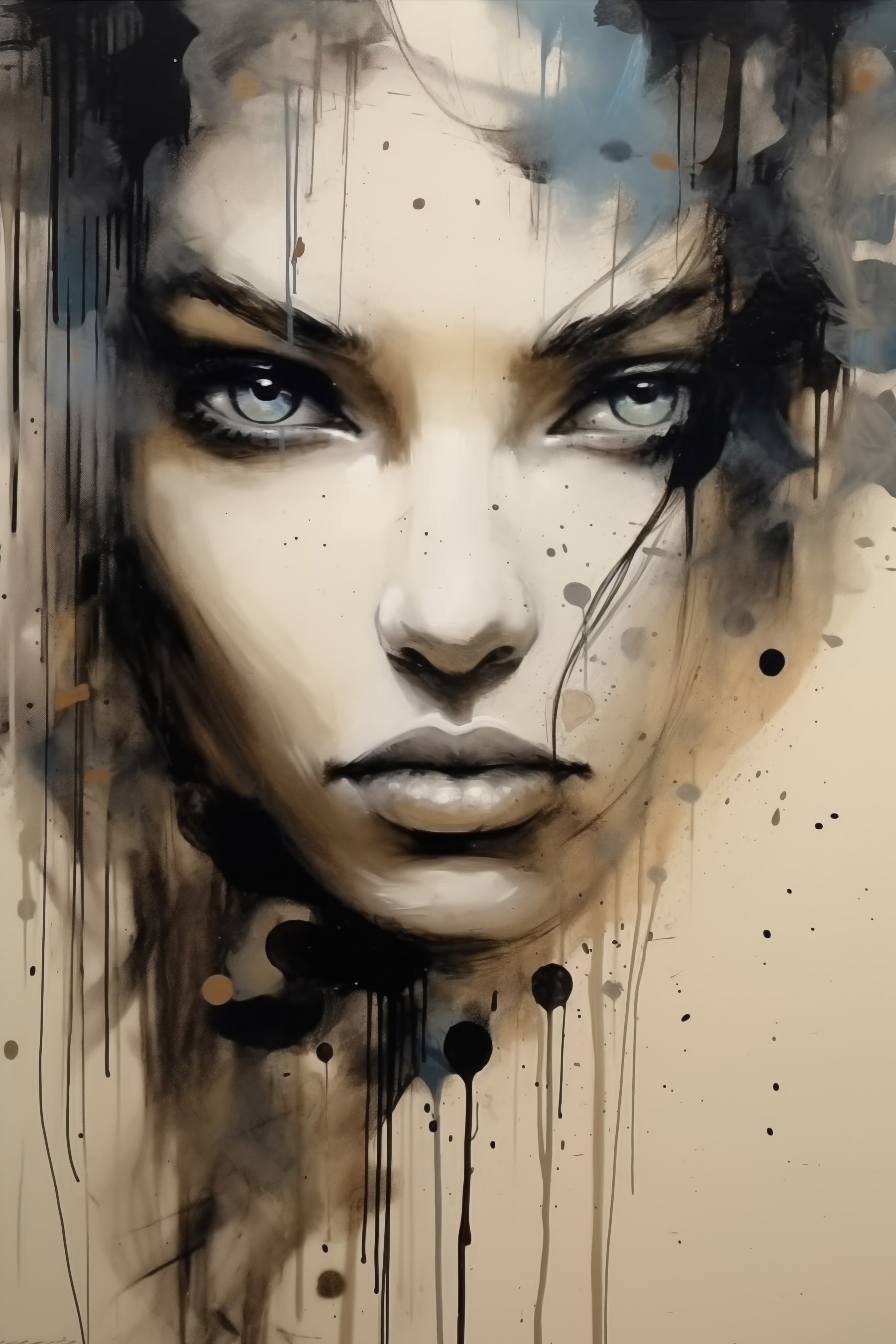 Painting of a woman's face Painting of a woman's face