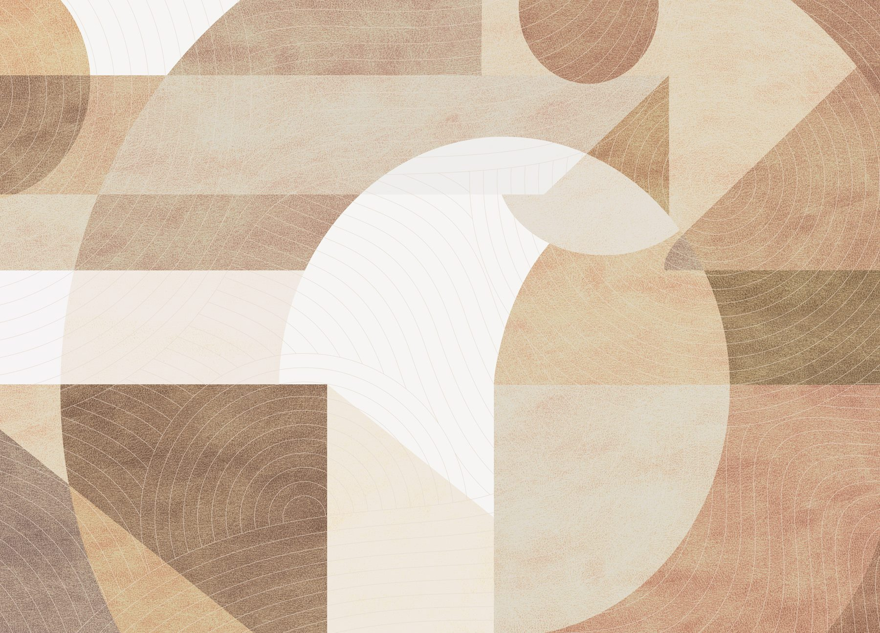 Abstract shapes and muted tones blend