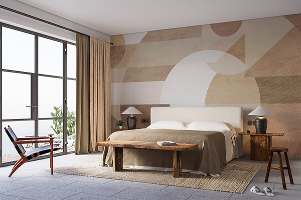 Carta da parati Carta da parati Forme astratte e toni tenui si fondono (COD: w02140)