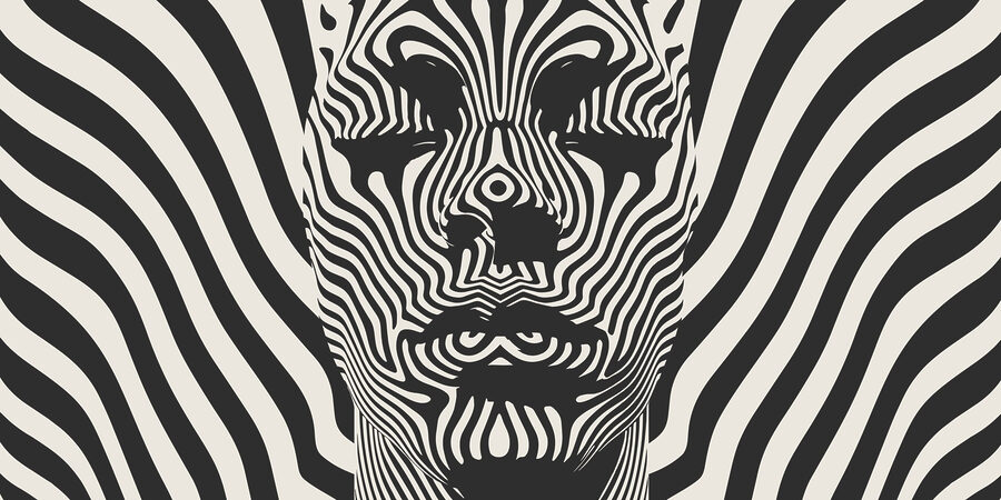 Immagine in bianco e nero del volto di una persona’. Immagine in bianco e nero del volto di una persona’.