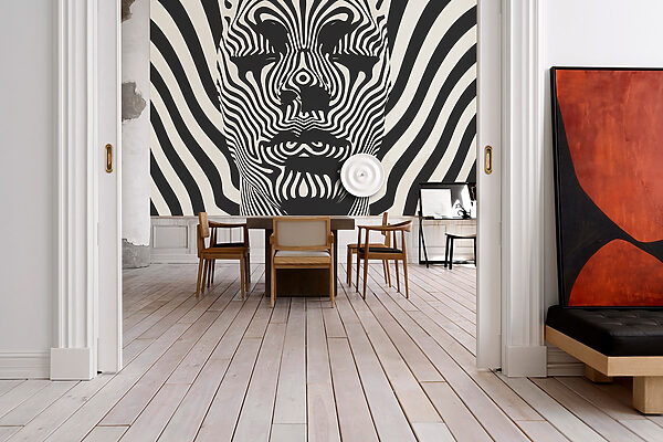 Immagine in bianco e nero del volto di una persona’. Immagine in bianco e nero del volto di una persona’.