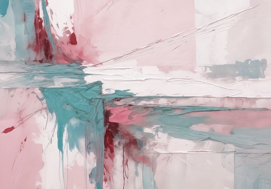 Pittura di colore rosa e blu