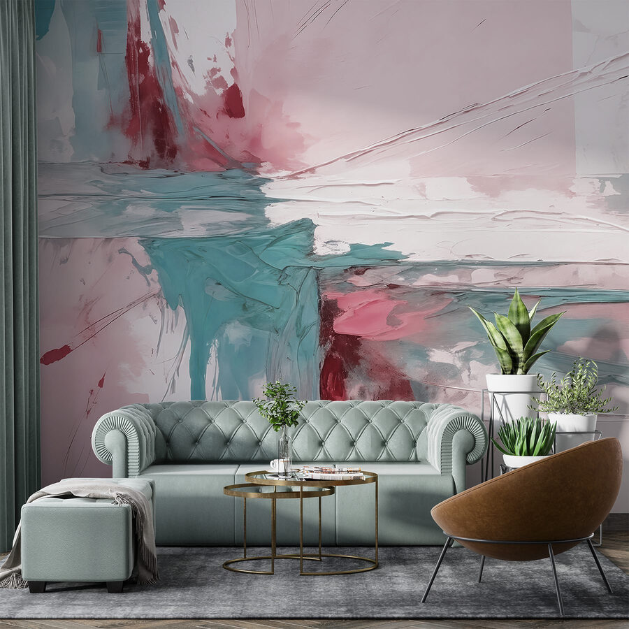 Pittura di colore rosa e blu