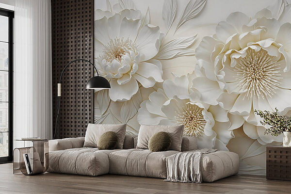 Fiori bianchi con foglie Fiori bianchi con foglie