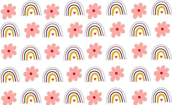 Motivo di fiori e arcobaleni Motivo di fiori e arcobaleni