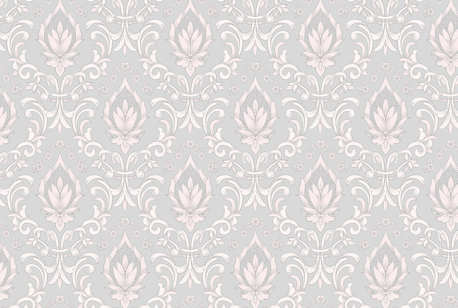 Carta da parati con disegni rosa e bianchi