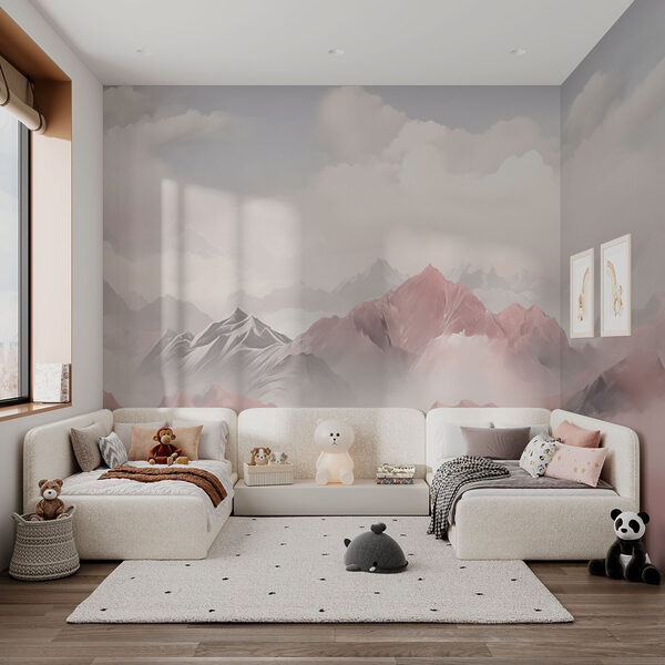 Mountain range with clouds